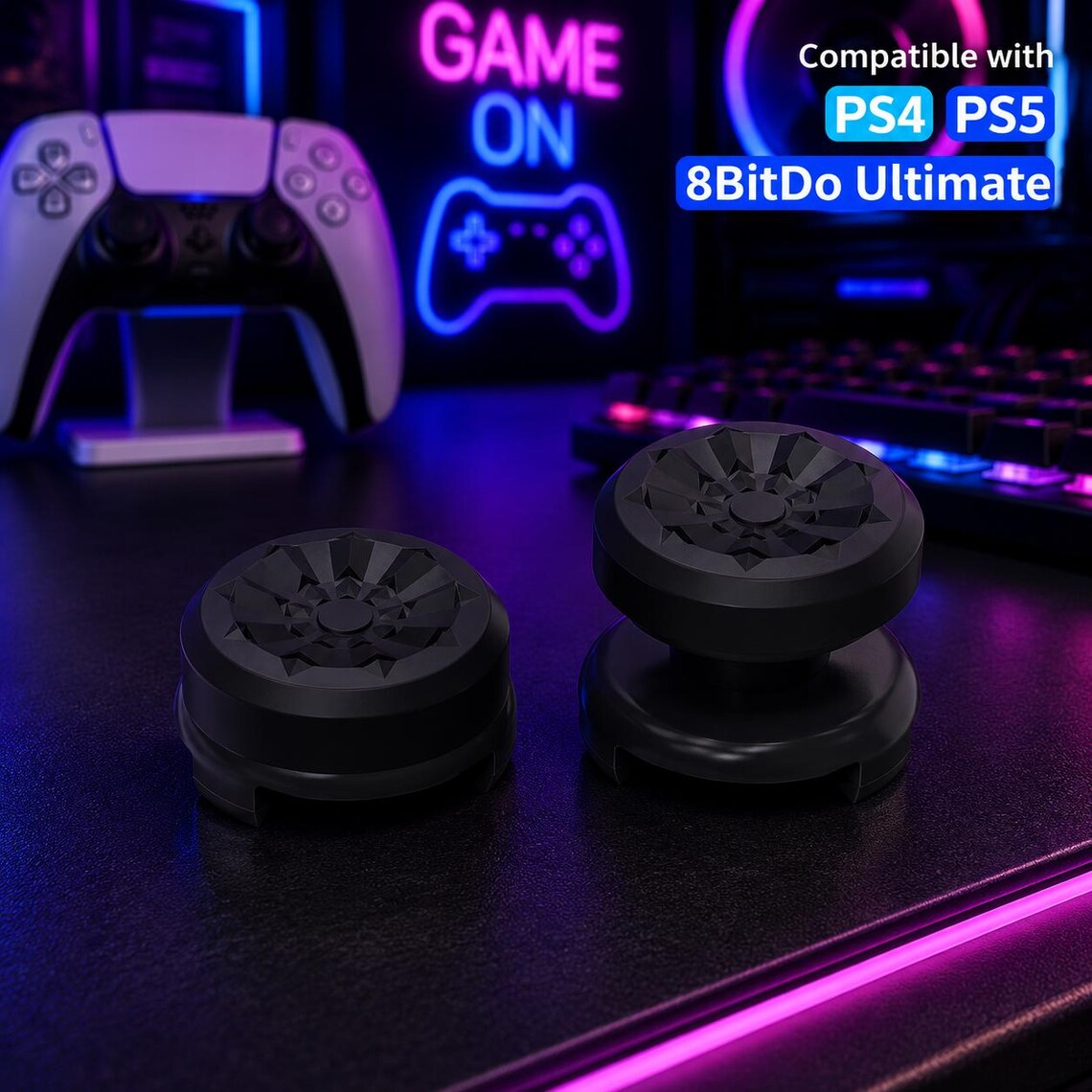 DATA FROG High-Rise Performance Thumb Grips for PS4/PS5 & 8BitDo Ultimate Nova Loot