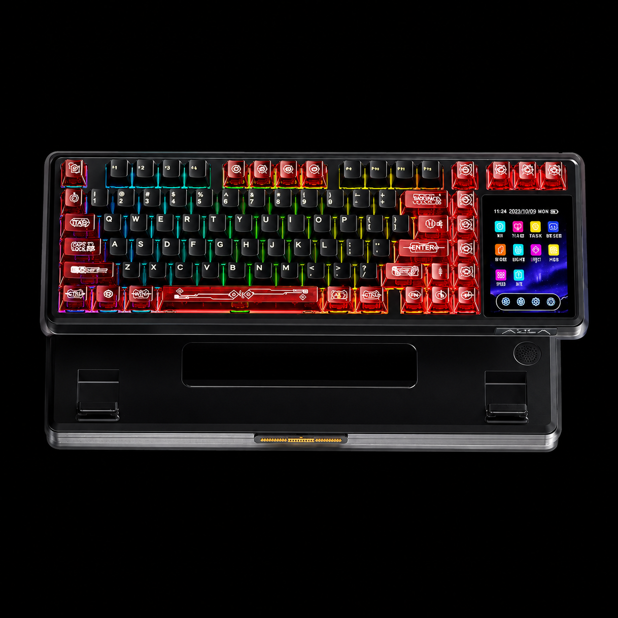 AULA L99 Intelligent Screen Mechanical Keyboard Bluetooth Wireless Tri-mode Night Gaming Laptop Keyboard 8000mAh Raindrop Switch