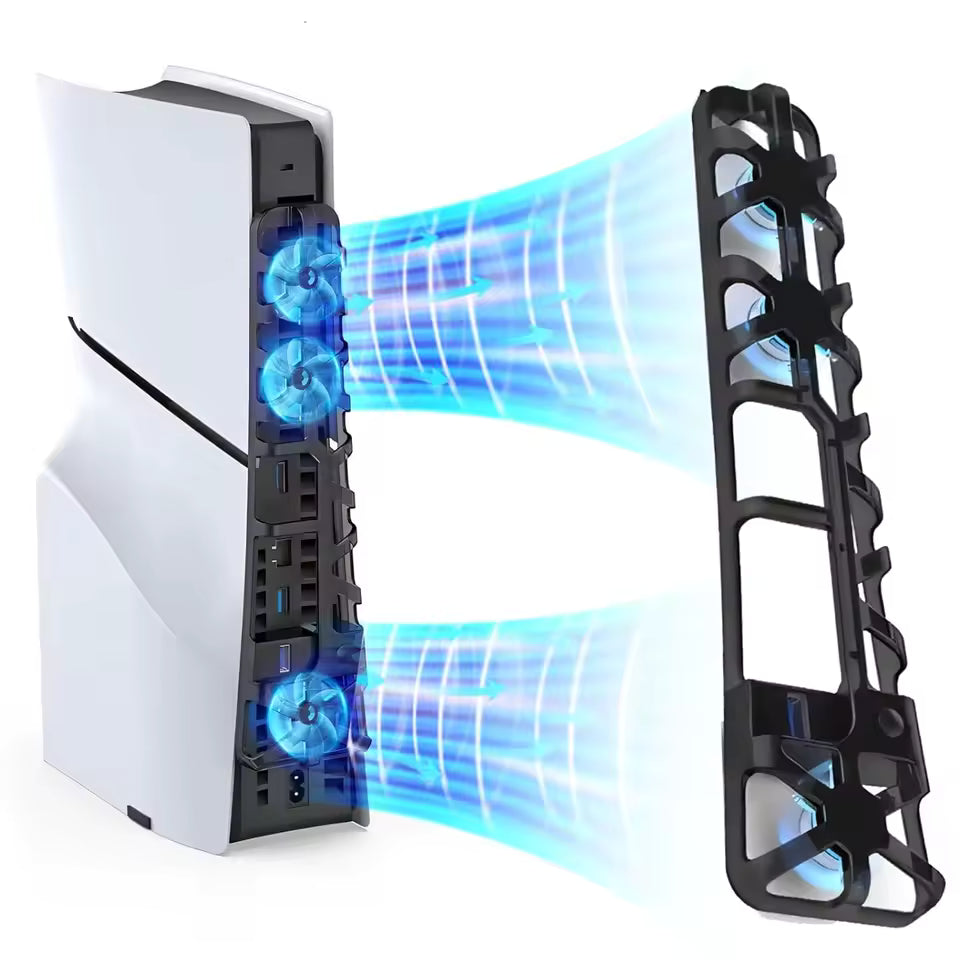Cooling Fan for PS5 Slim Disc Edition/Digital Edition Game Console with RGB Lighting USB 3.0 Port for PlayStation 5 Accessories