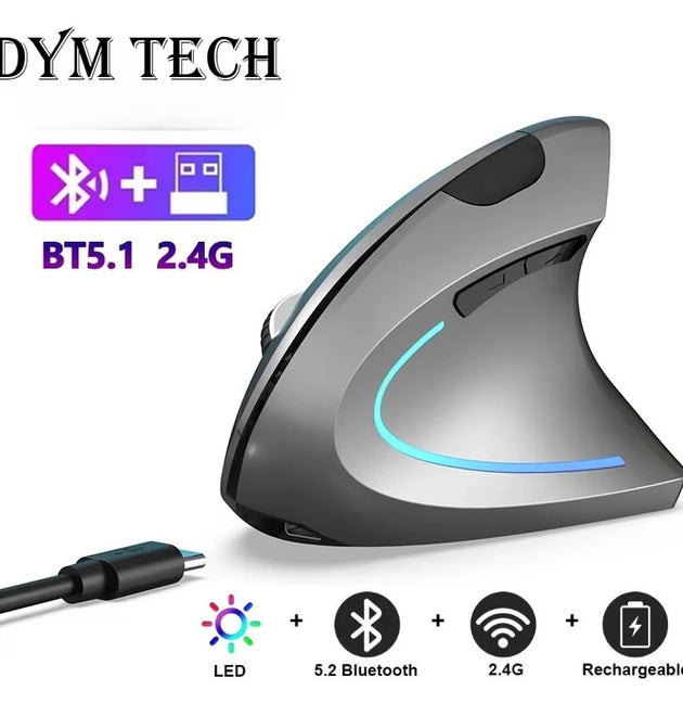 Vertical Ergonomic Gaming Mouse Wireless Rechargeable Gamer Mause Kit Optical 2.4G Mouse Computer PC Laptop Desktop USB Mice