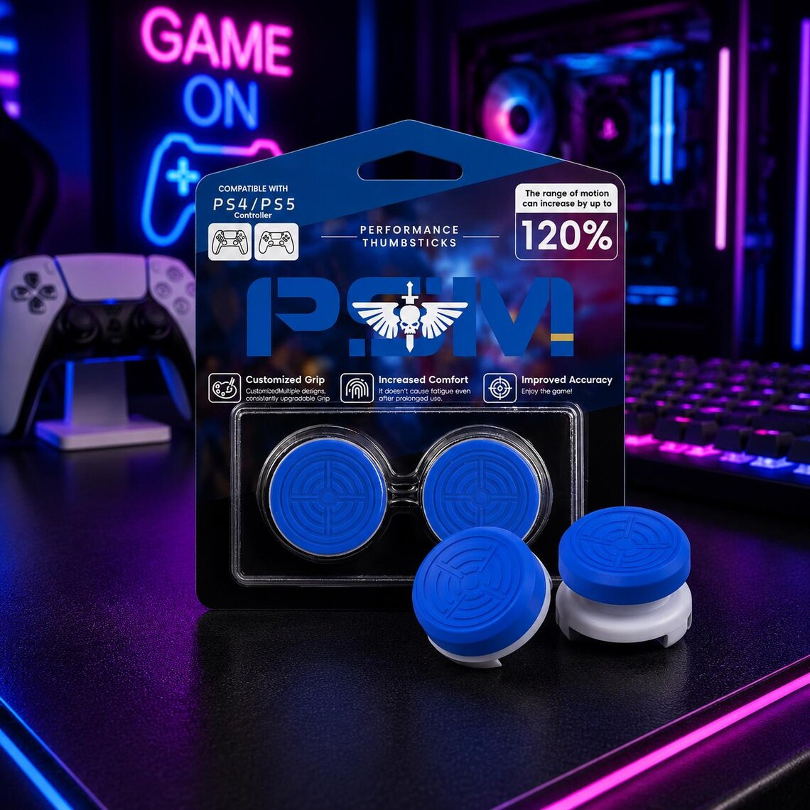 DATA FROG High-Rise Performance Thumb Grips for PS4/PS5 & 8BitDo Ultimate Nova Loot