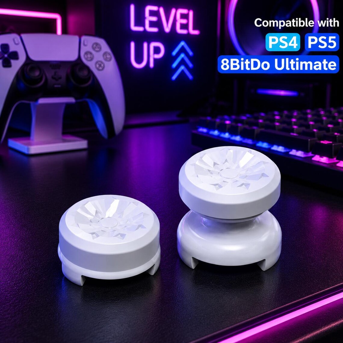 DATA FROG High-Rise Performance Thumb Grips for PS4/PS5 & 8BitDo Ultimate Nova Loot