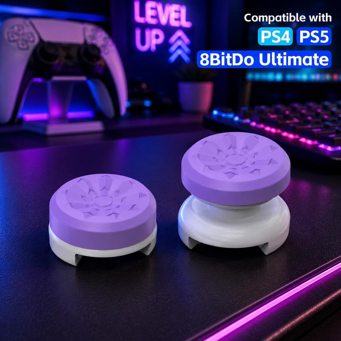 DATA FROG High-Rise Performance Thumb Grips for PS4/PS5 & 8BitDo Ultimate Nova Loot