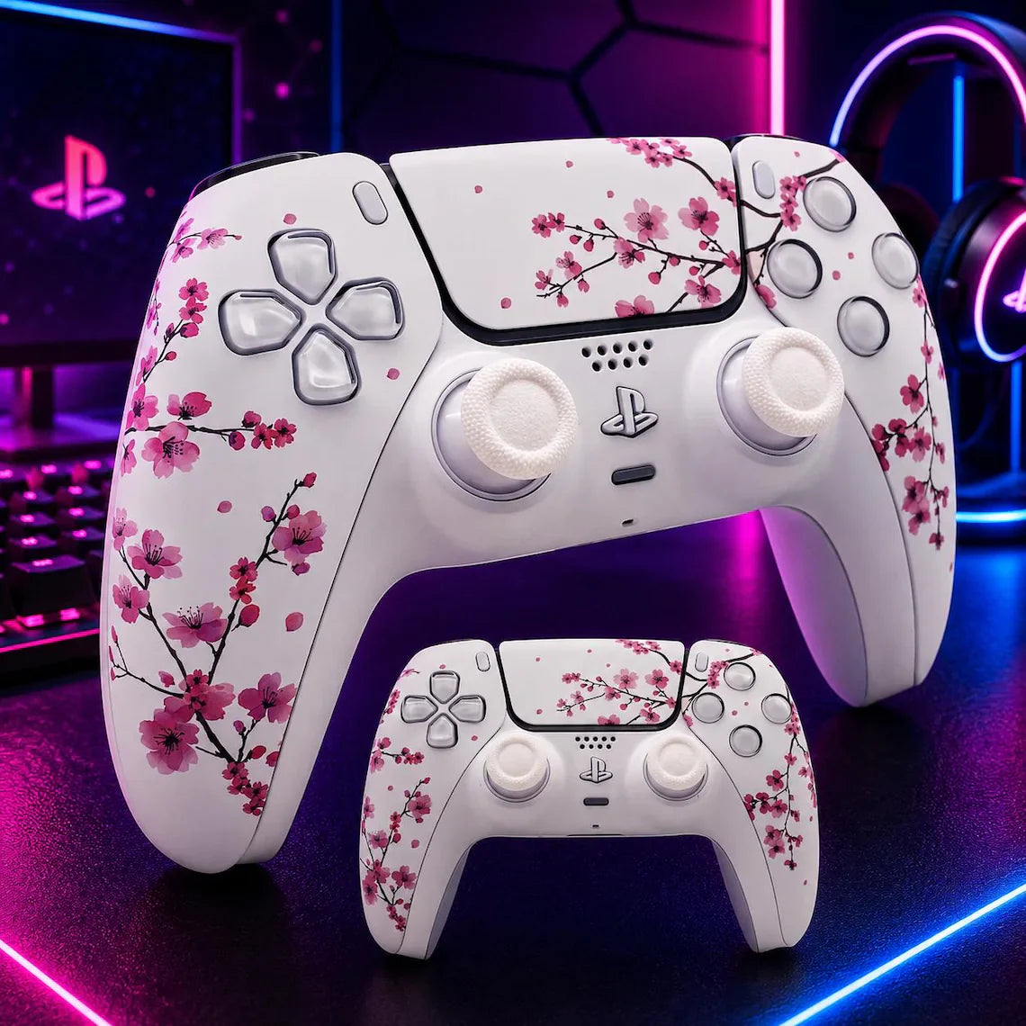 Pink Sakura PS5 DualSense Controller Shell Replacement Kit Nova Loot