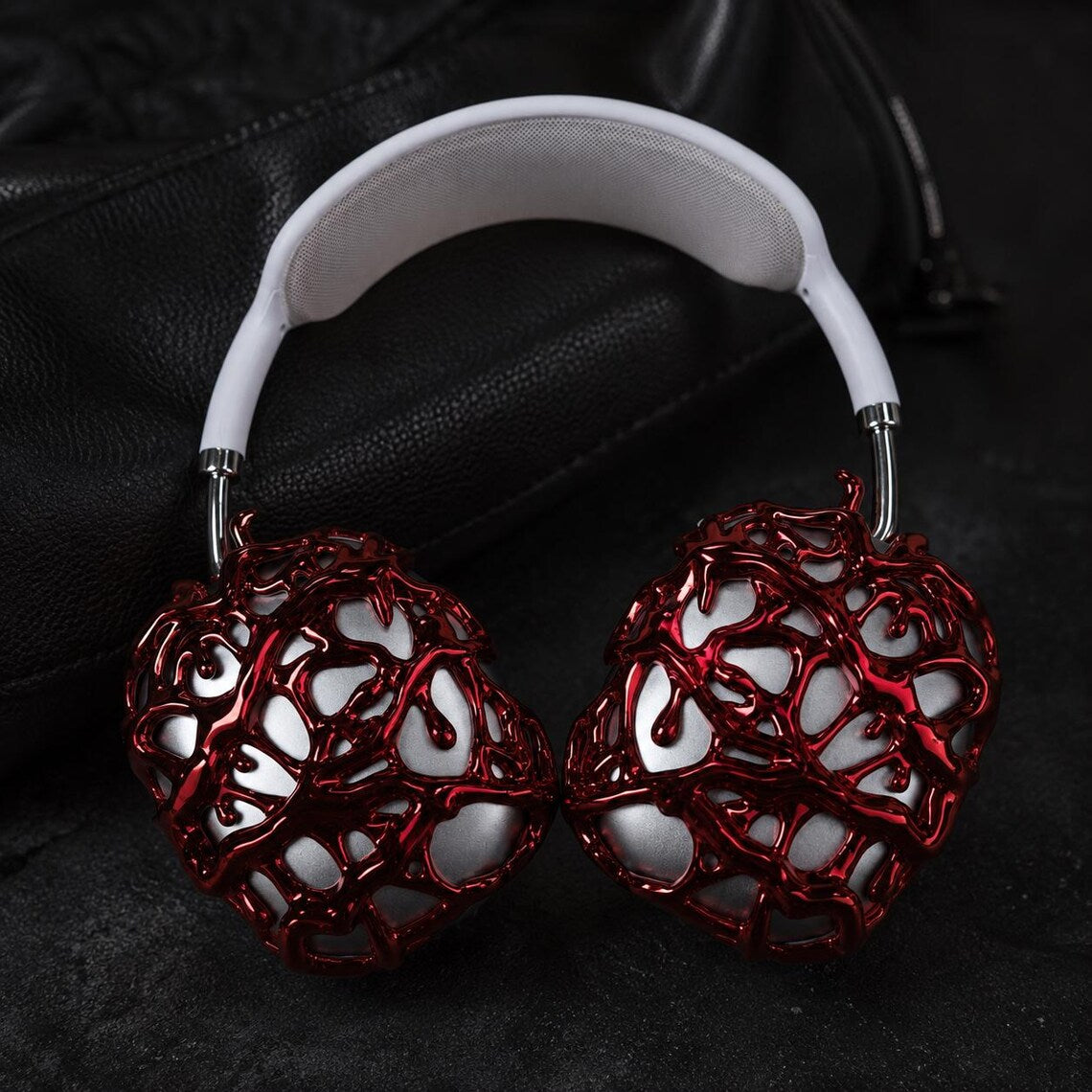 Y2K Spider Style Headphone Cover for Max Headphones, Gothic Metallic Headset Accessory, Cyber Punk Ear Cup Decoration, Trendy Audio Gear