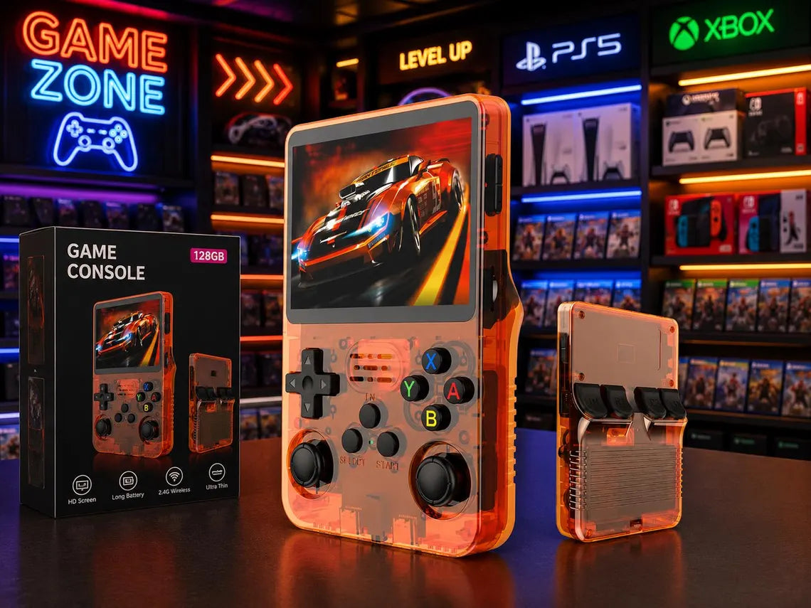 R36S Retro Handheld Gaming Console, 128GB, 3.5-Inch IPS Screen, Linux System