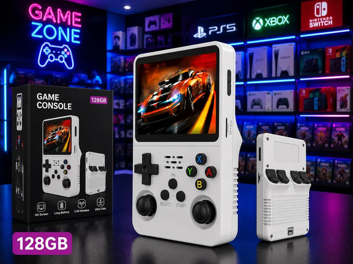 R36S Retro Handheld Gaming Console, 128GB, 3.5-Inch IPS Screen, Linux System
