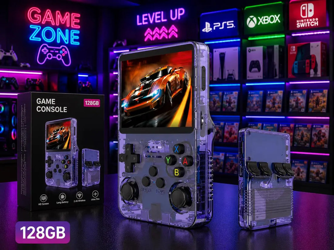 R36S Retro Handheld Gaming Console, 128GB, 3.5-Inch IPS Screen, Linux System